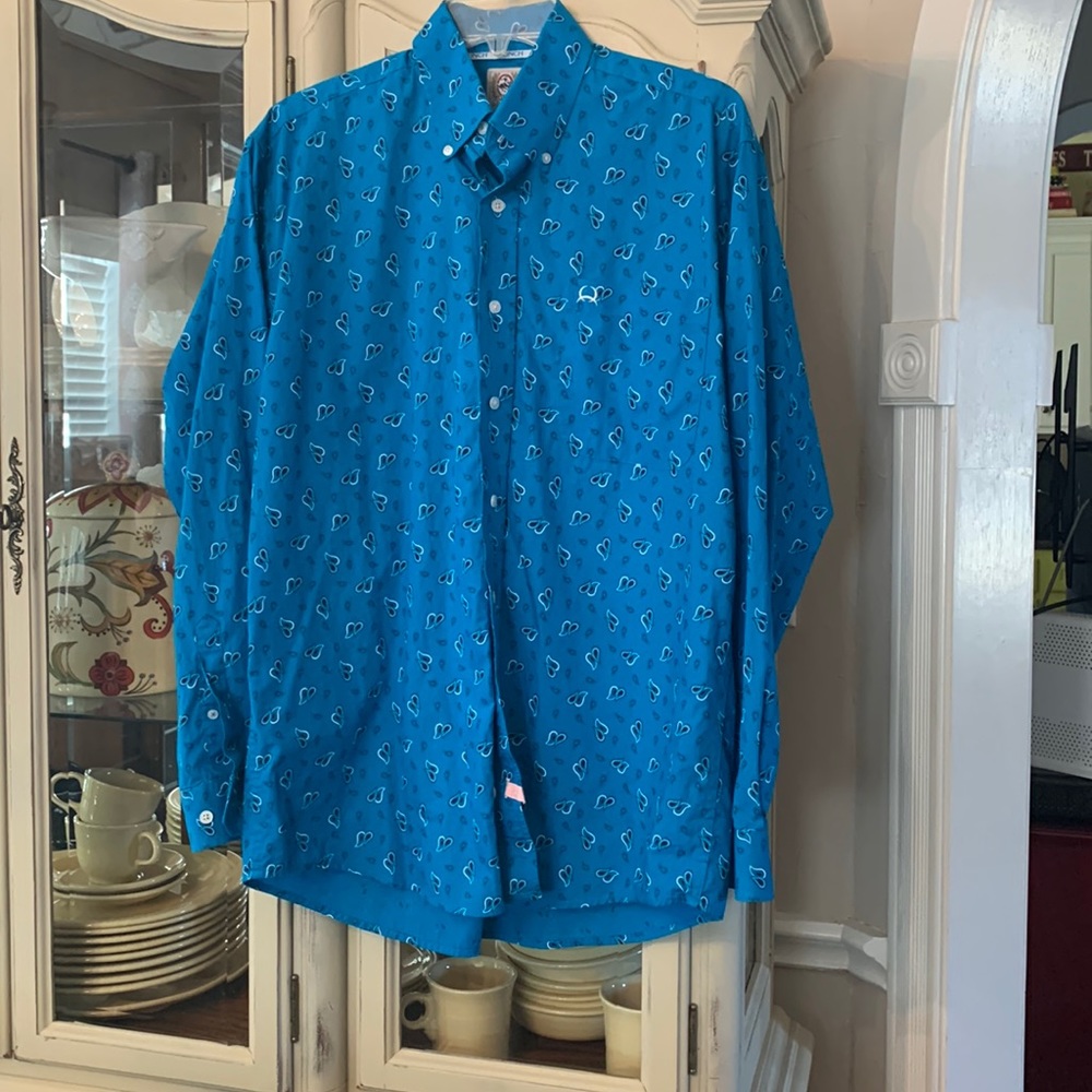 Cinch men’s Long Sleeved Button Down Shirt S paisley